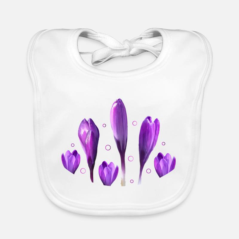 Crocus, Printemps, Signes Annonciateurs du Printemps Bavoir bio Bébé