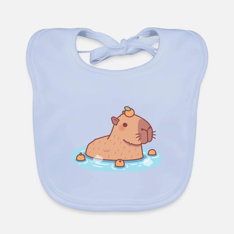 Süßes Capybara chillt in heißer Quelle Baby Bio-Lätzchen