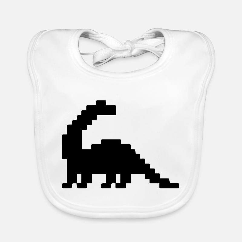 Dinosaurier Brontosaurus Pixel Baby Bio-Lätzchen