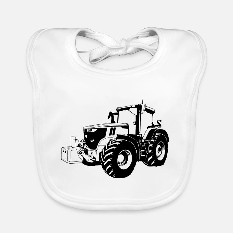 Tractor - tractor - farmer - farmer Organic Baby Bibs