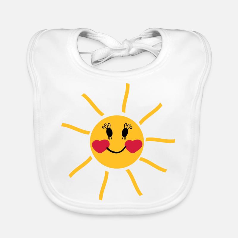 lachende Sonne mit Wangen in Herzform Baby Bio-Lätzchen