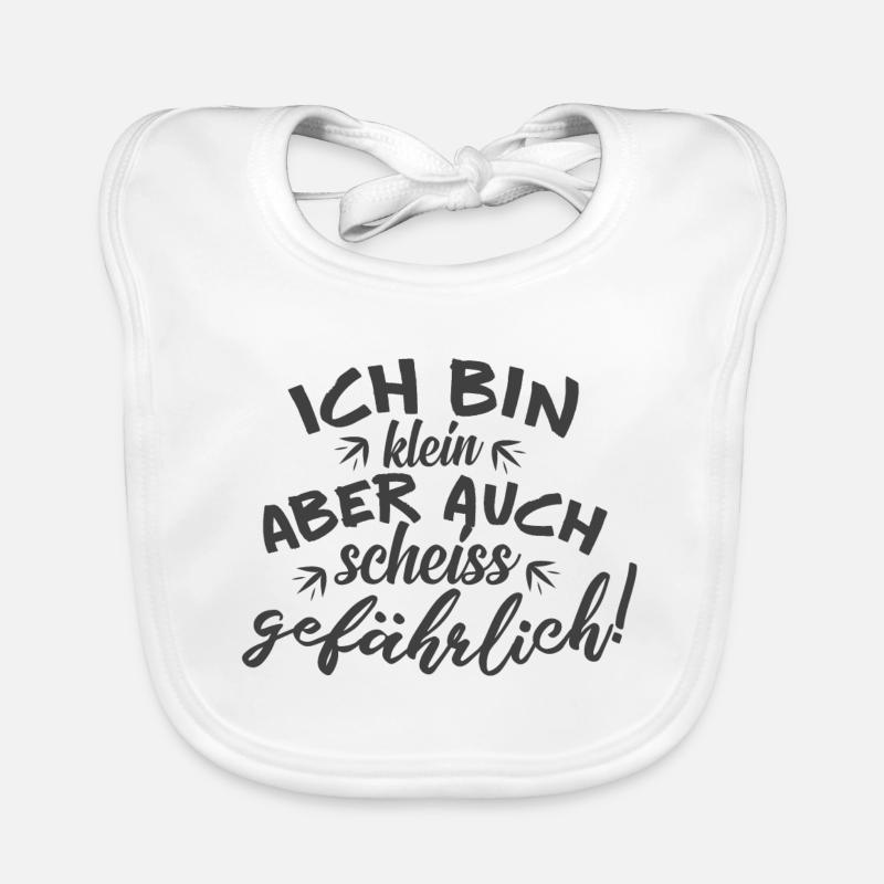Ich bin klein aber auch gefährlich Spruch Baby Bio-Lätzchen