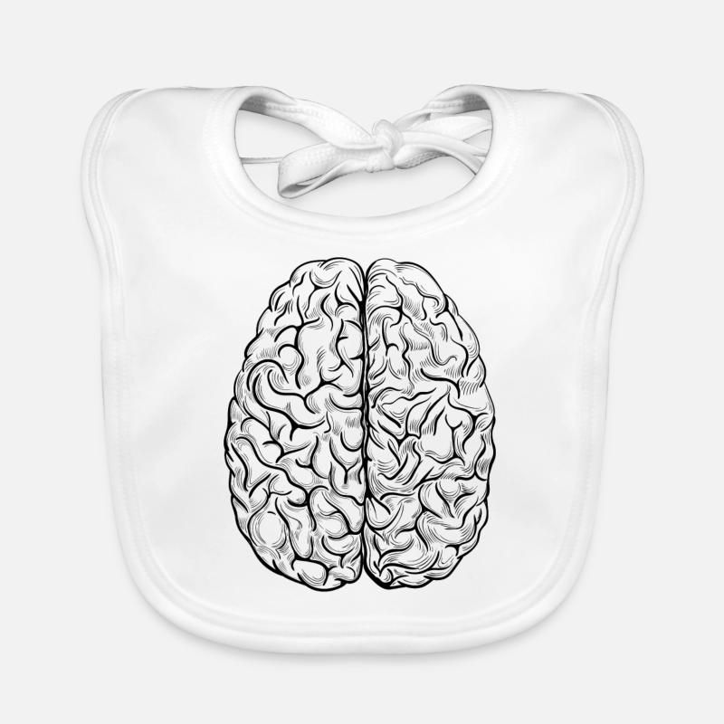 Brain black Organic Baby Bibs