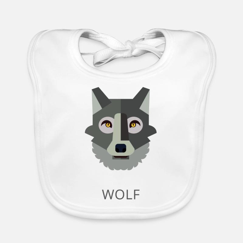 Texte de loup gris Bavoir bio Bébé
