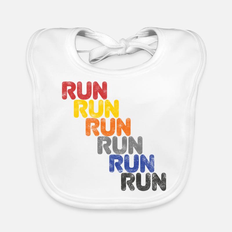 Run Run Run - Maillot de course - Bavoir bio Bébé - blanc