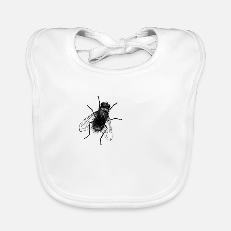 The fly. Illustrative Animal Print Organic Baby Bibs
