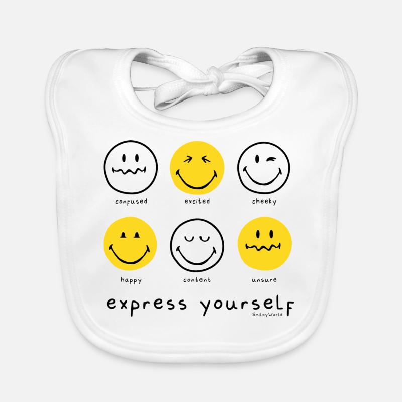 SmileyWorld Express Yourself Différentes Émotions Bavoir bio Bébé