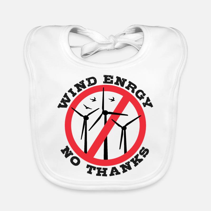 Énergie éolienne Non merci, non à l’énergie éolienne Bavoir bio Bébé