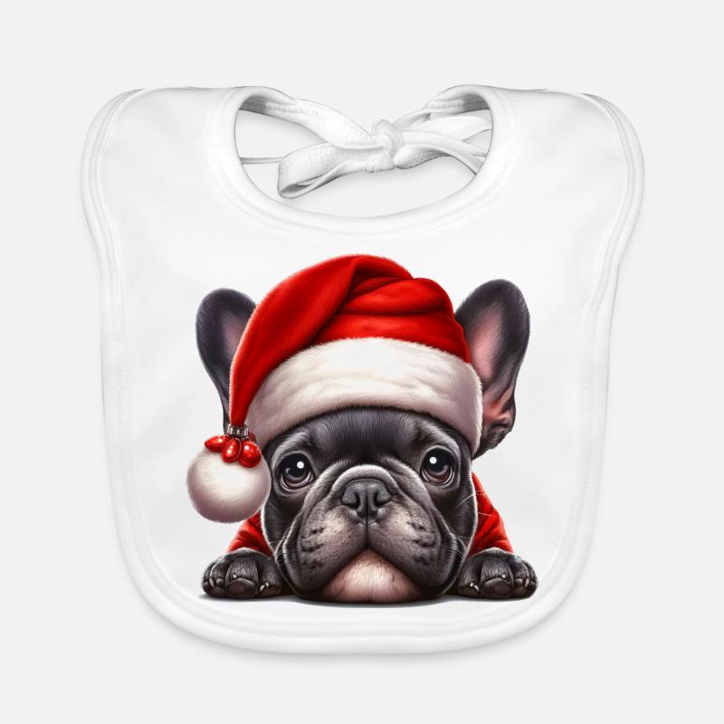 Mignon bouledogue français présente Bavoir bio Bébé