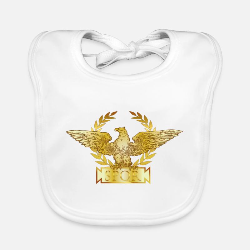 SPQR - Les Aigles de Rome - Bavoir bio Bébé - blanc