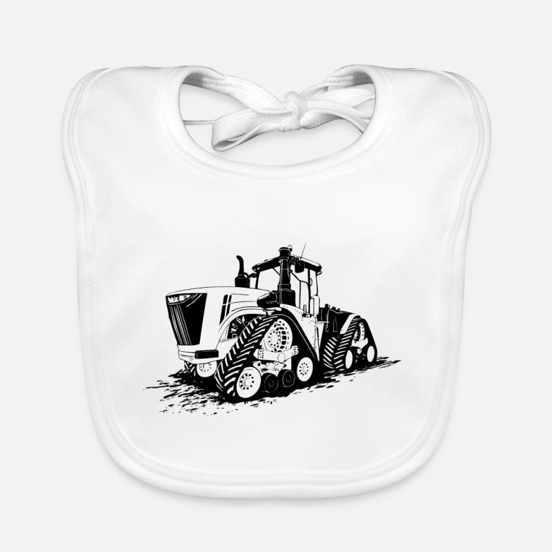 Tractor - Crawler tractor - Tracked tractor tractor Organic Baby Bibs