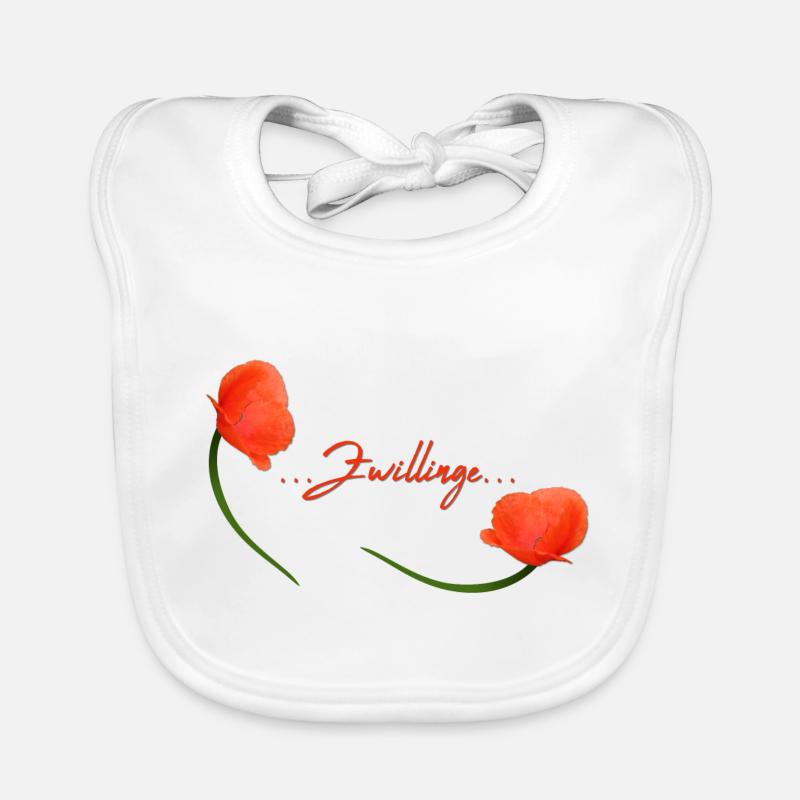 Zwillinge Mohn Klatschmohn Sternzeichen Zwillinge Baby Bio-Lätzchen