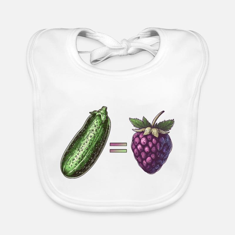 Concombre = baie | Les concombres sont des baies | Millésime - Bavoir bio Bébé - blanc