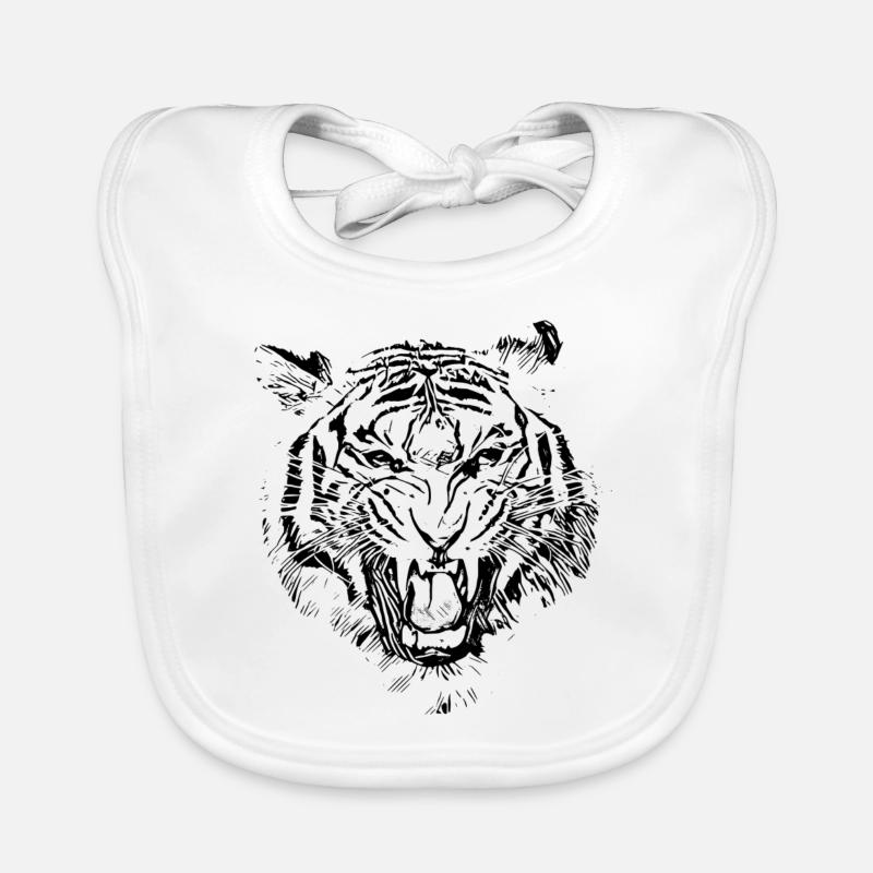 Tiger - Baby Bio-Lätzchen - Weiß