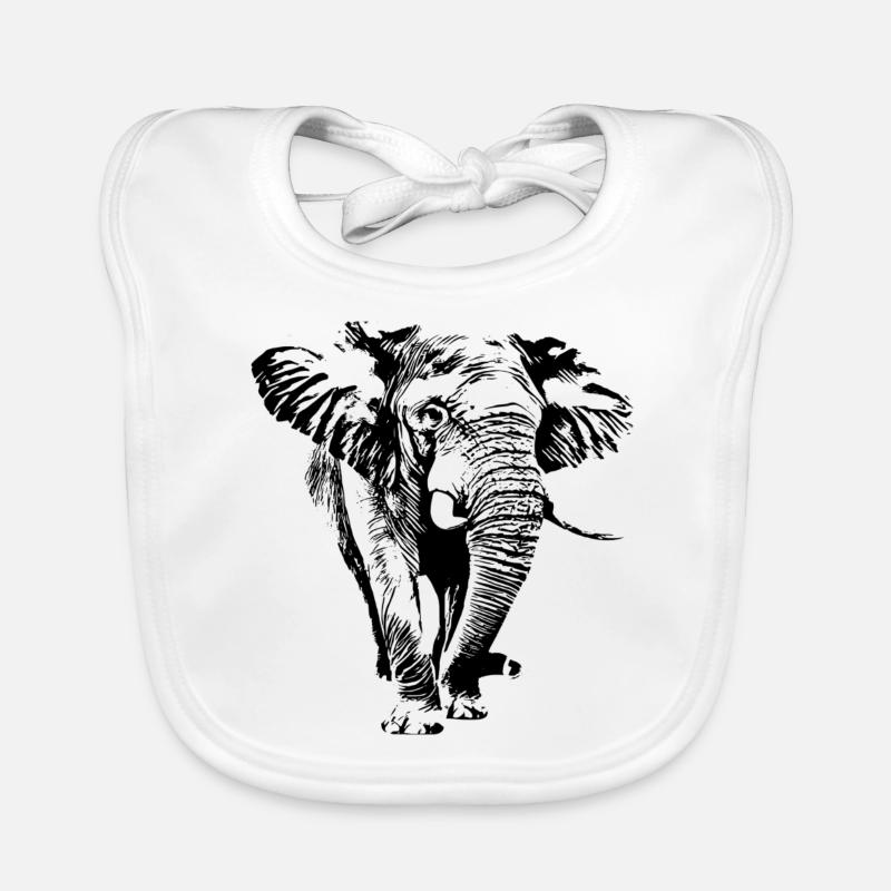 Éléphant Bavoir bio Bébé