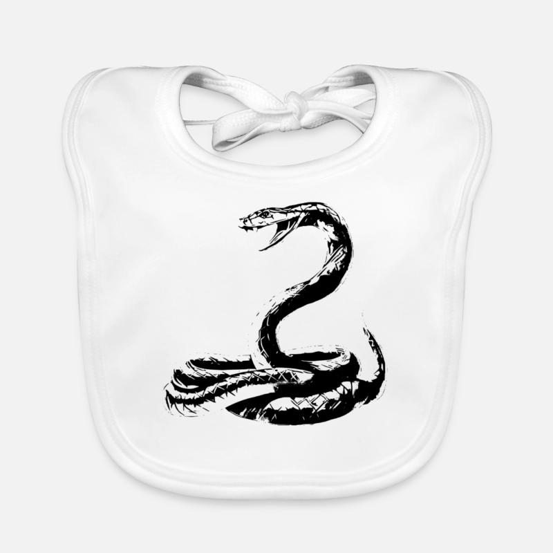 Serpent - Bavoir bio Bébé - blanc