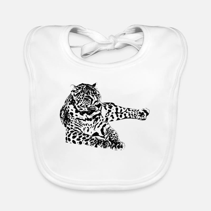 Leopard - Baby Bio-Lätzchen - Weiß