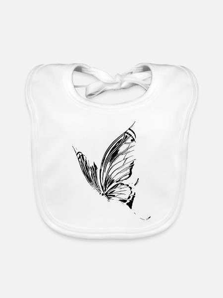 Schmetterling - Baby Bio-Lätzchen - Weiß - Vorne