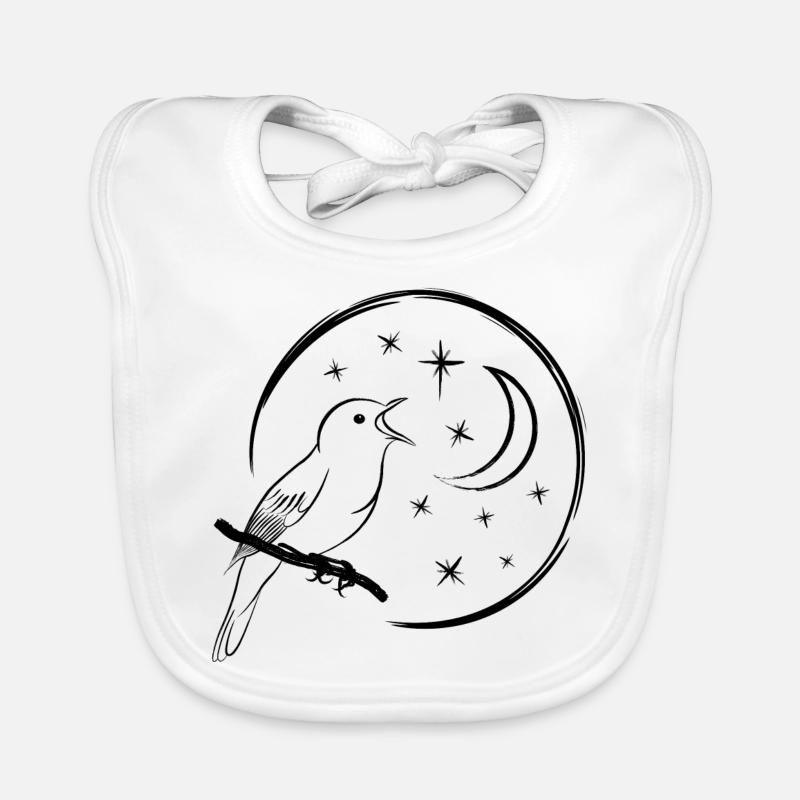 singing nightingale / singing bird Organic Baby Bibs
