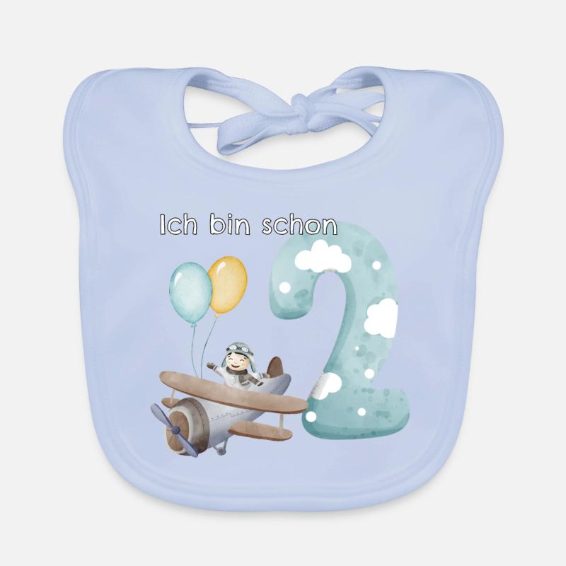 2. Geburtstag Flugzeug Pilot Baby Bio-Lätzchen