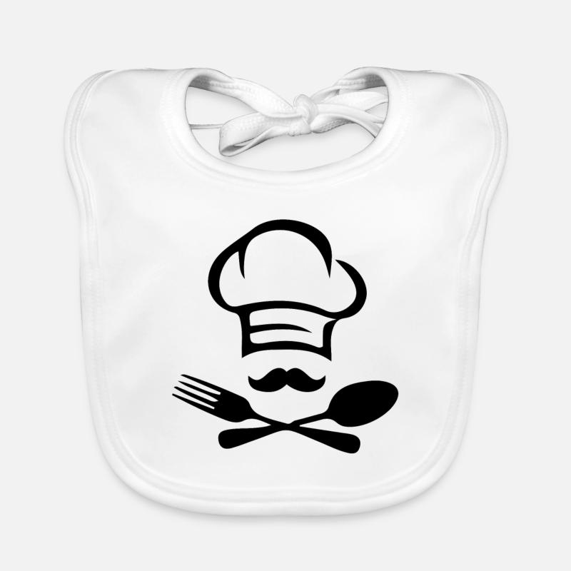 Cuisinier heartbeat chef cuisinier - Bavoir bio Bébé - blanc