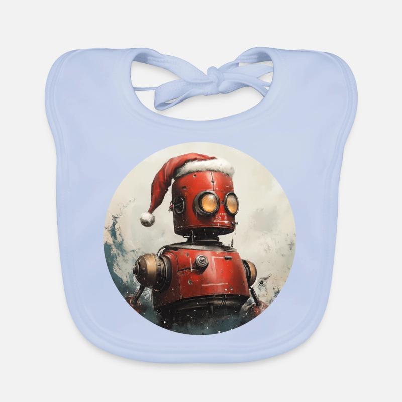 Roboter Weihnachtsmann Baby Bio-Lätzchen