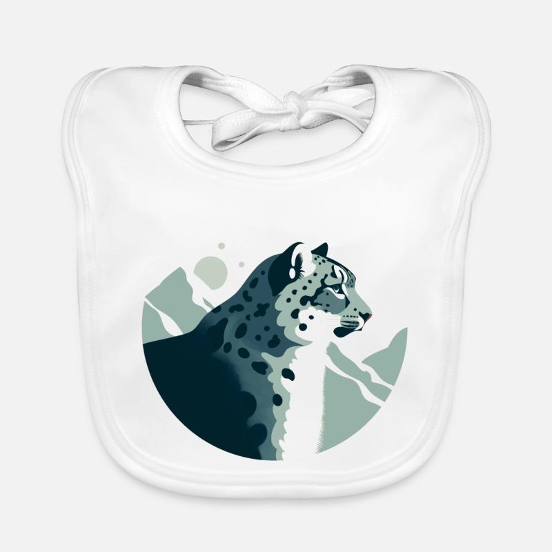 Schneeleopard Baby Bio-Lätzchen