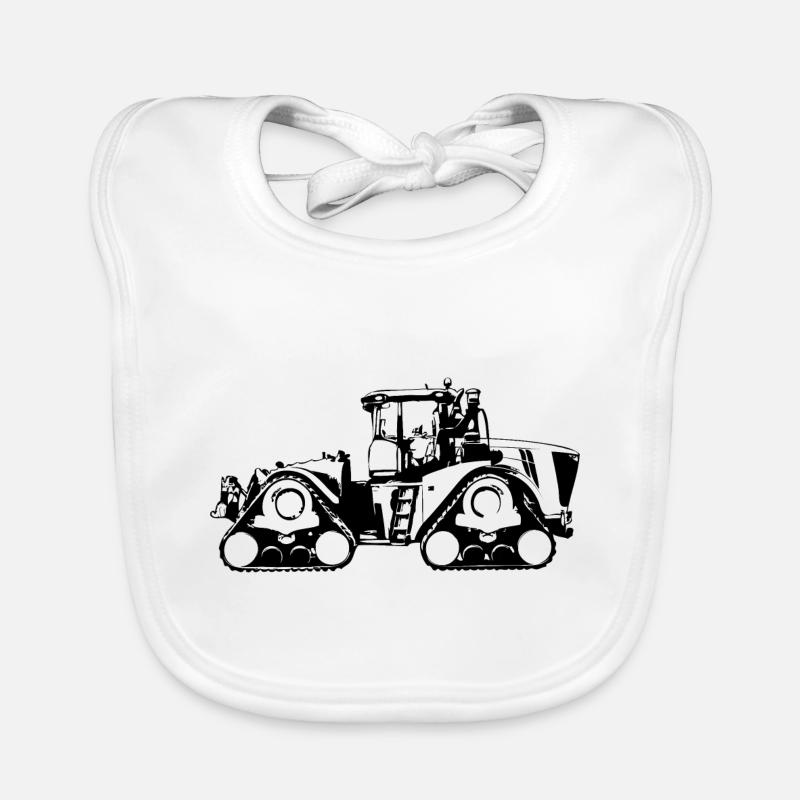 Chain tractor - tractor - tractor Organic Baby Bibs