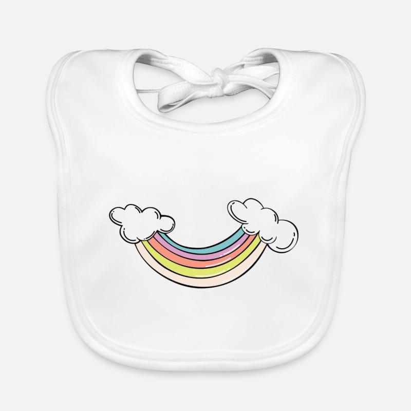 Rainbow mile with clouds Organic Baby Bibs