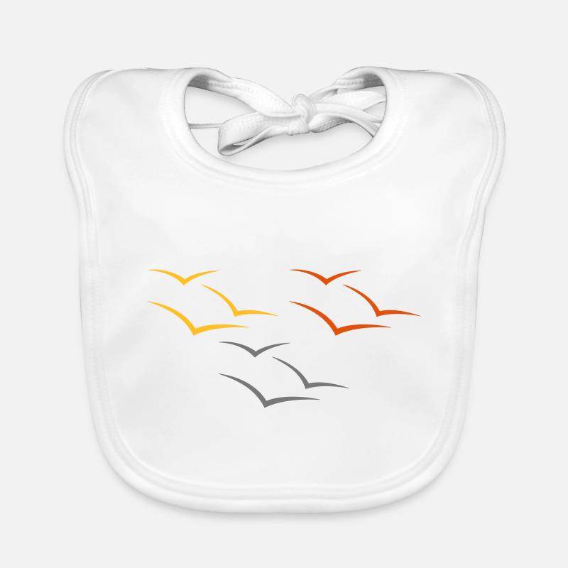 Une volée d'oiseaux - Bavoir bio Bébé - blanc