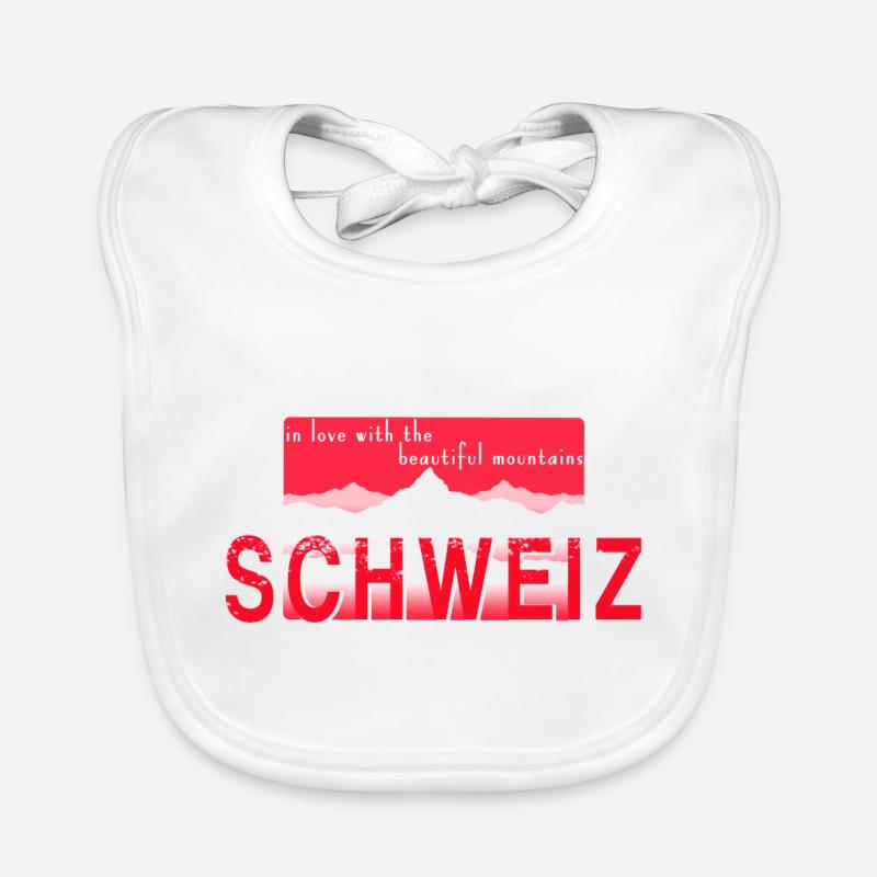 Schweiz Berge - Baby Bio-Lätzchen - Weiß