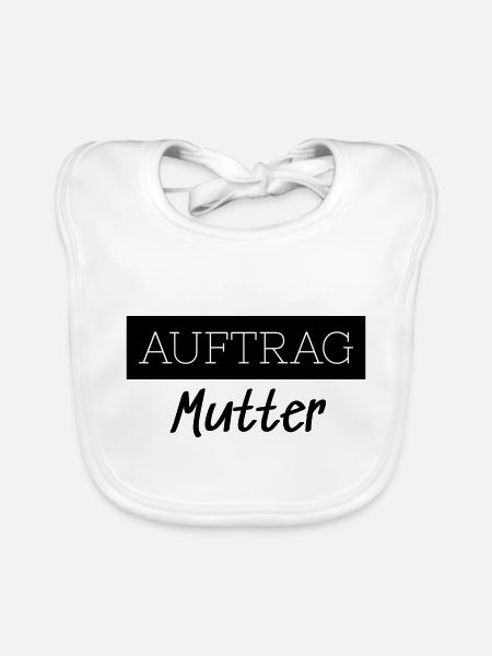 Order Mom Family Funny Gift - Organic Baby Bibs - white - Front