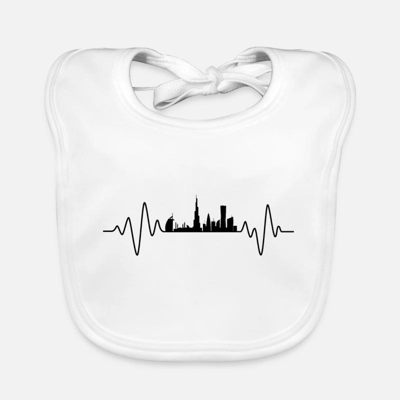 Dubaï Heartbeat Skyline Dubaï Bavoir bio Bébé