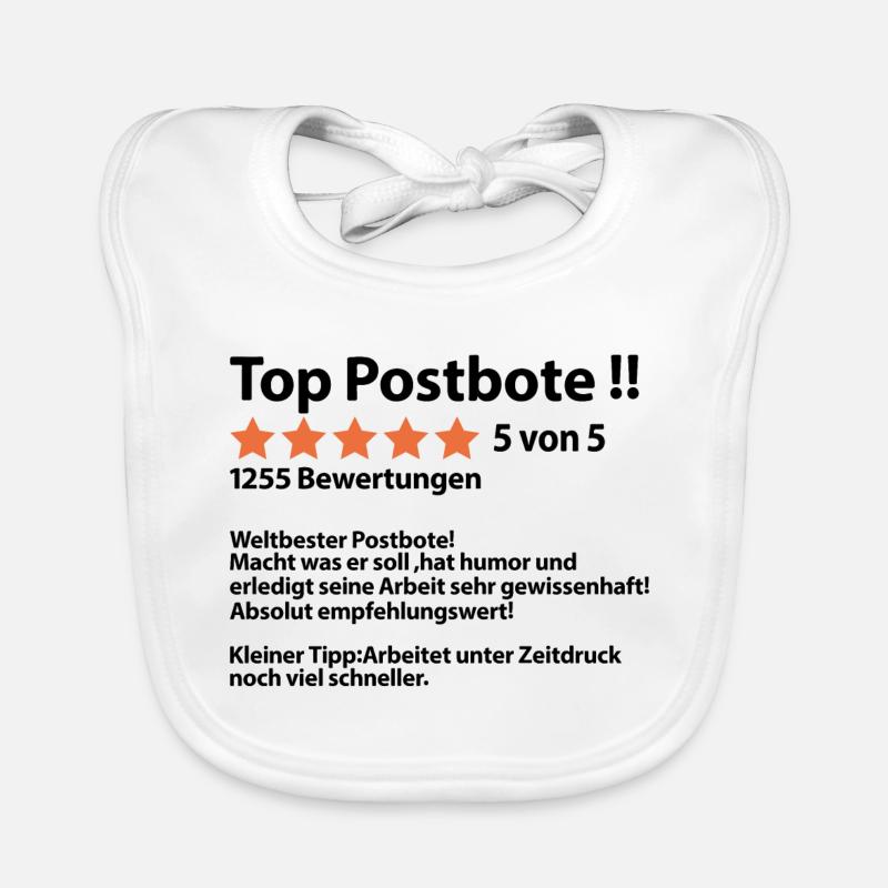 Postbote Postzusteller Danke Dankeschön Sprüche - Baby Bio-Lätzchen - Weiß