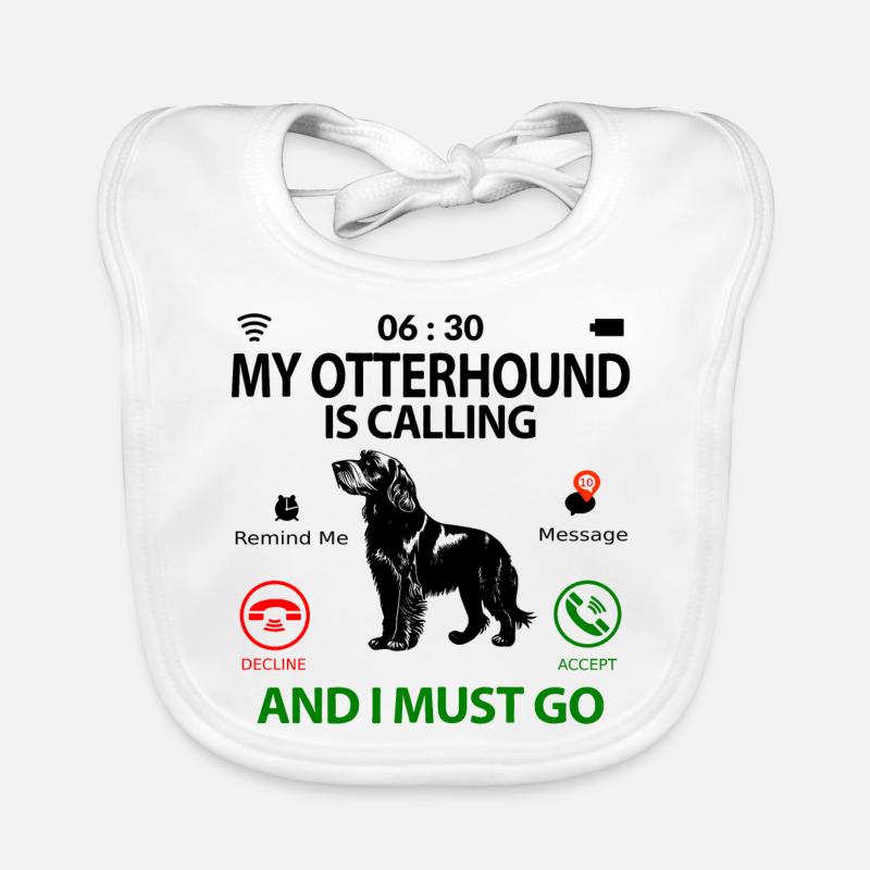 Otterhound Otterhund Lustig Witzig Spruch Humor - Baby Bio-Lätzchen - Weiß