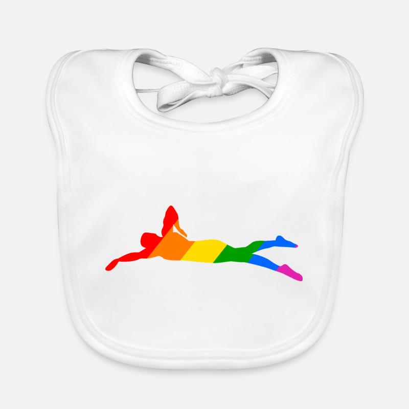 Rainbow Swimmer Organic Baby Bibs