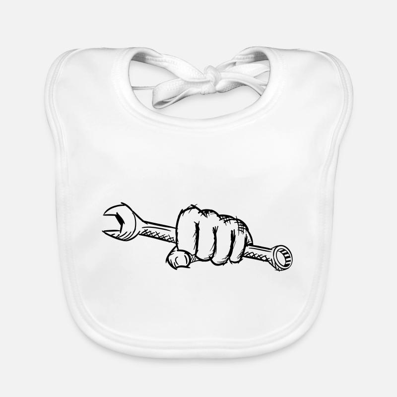 Clé à la main/poing, dessin Bavoir bio Bébé