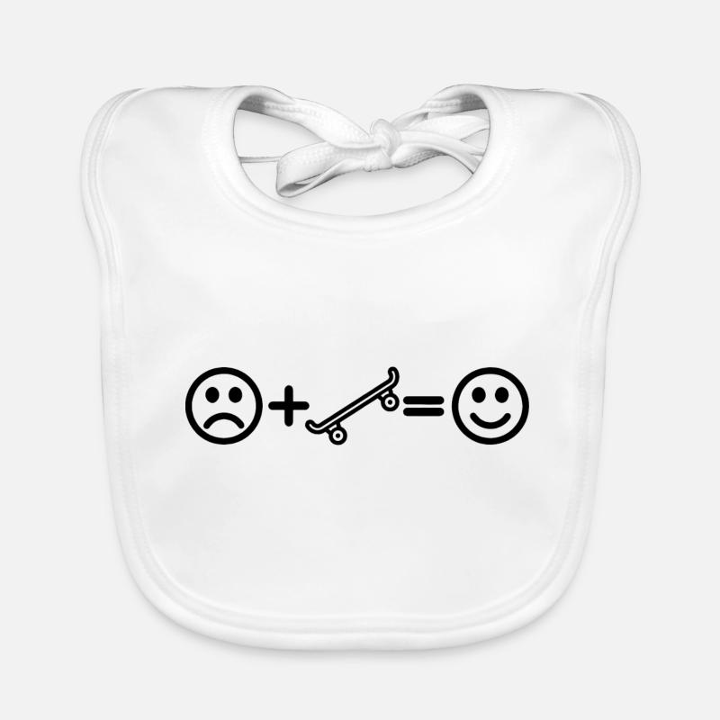 Skateboard Smiley Skater Skating Organic Baby Bibs