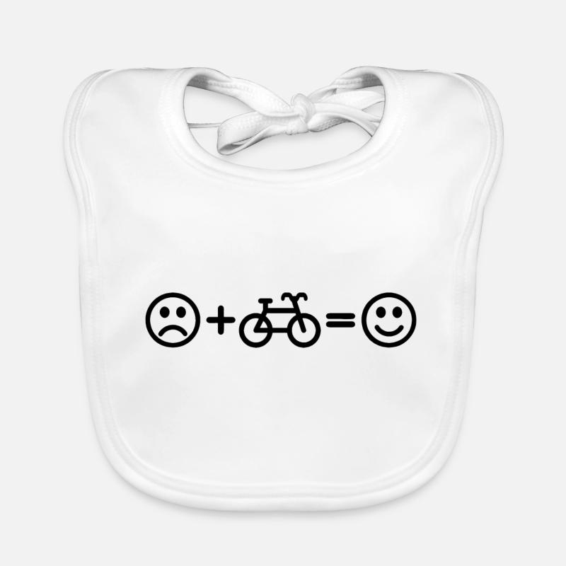 Fahrradfahrer Smiley - Baby Bio-Lätzchen - Weiß