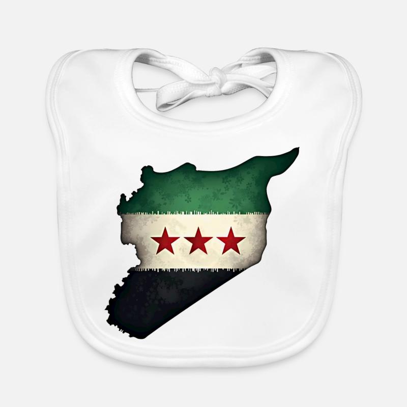 Flag Syria Organic Baby Bibs