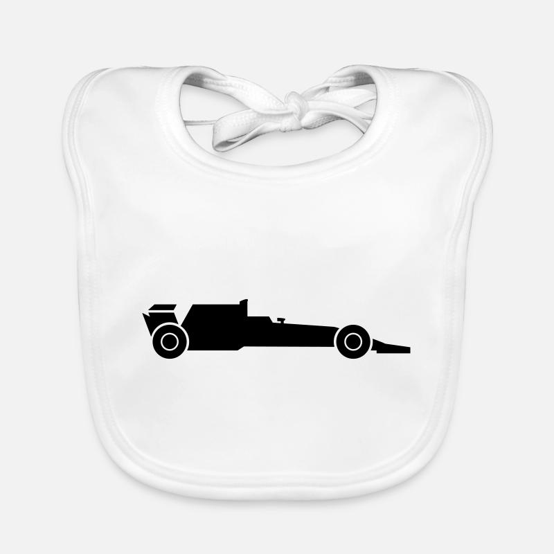 Voiture de course - Bavoir bio Bébé - blanc