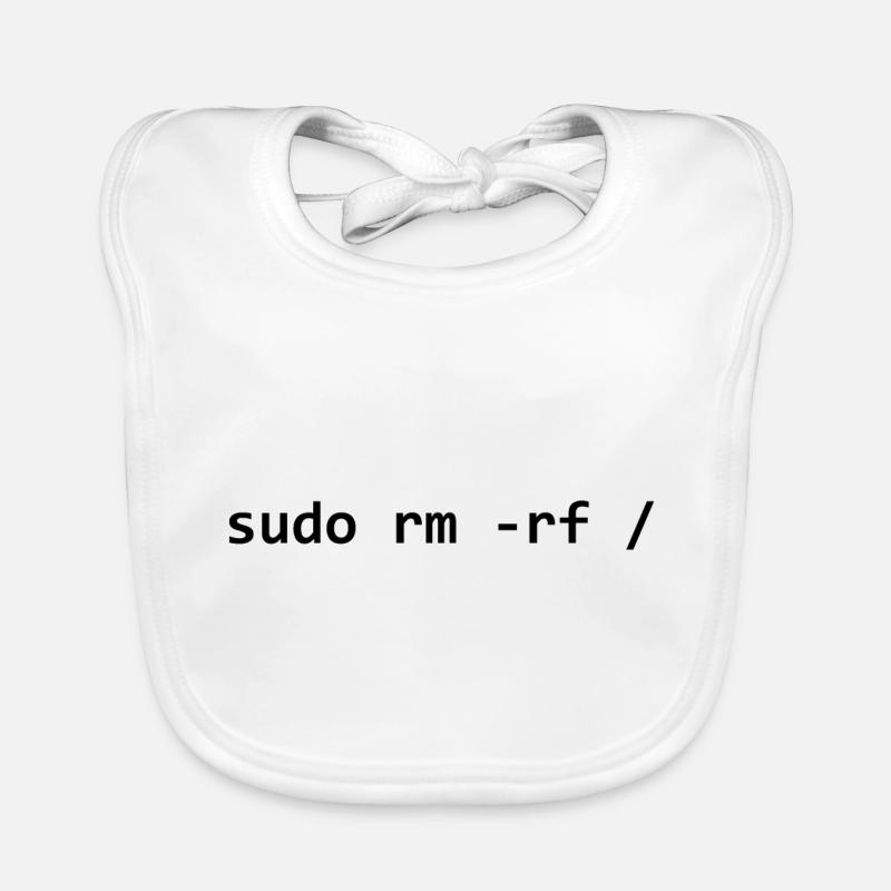 sudo rm rf - Organic Baby Bibs - white