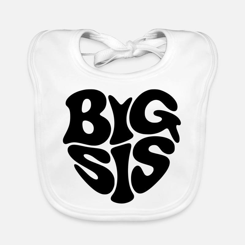 Big Sis - Herz Form - Herzform - Große Schwester Baby Bio-Lätzchen
