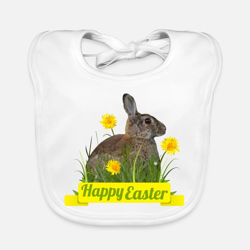 Happy Easter rabbit cony Baby Bio-Lätzchen