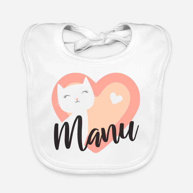 Manu Name Vorname Kätzchen Baby Bio-Lätzchen