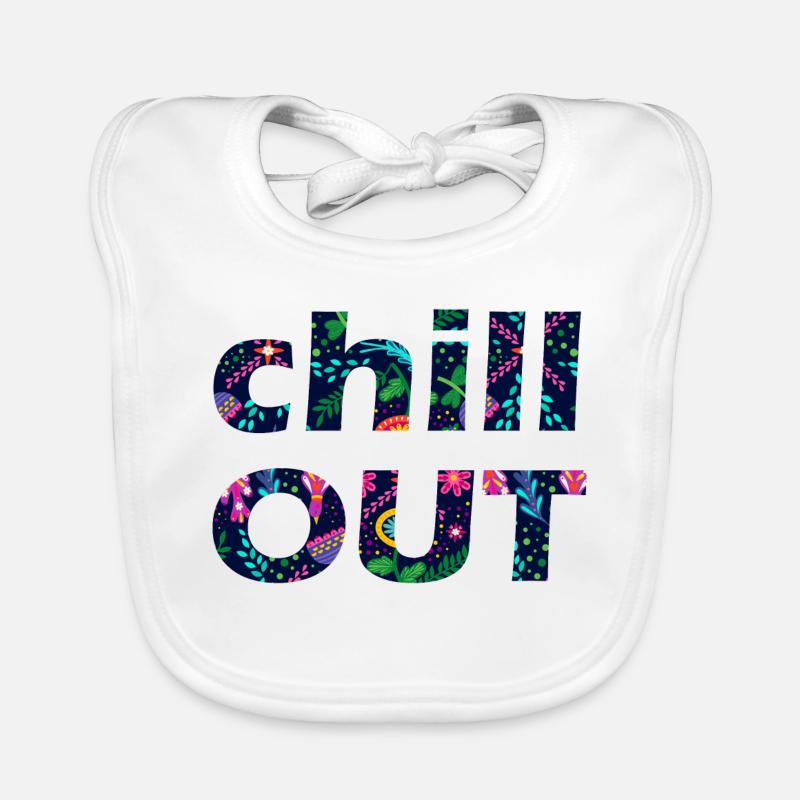 CHILL OUT - Bavoir bio Bébé - blanc