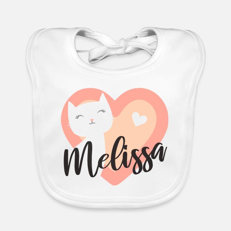 Melissa Nom Prénom Chaton Bavoir bio Bébé