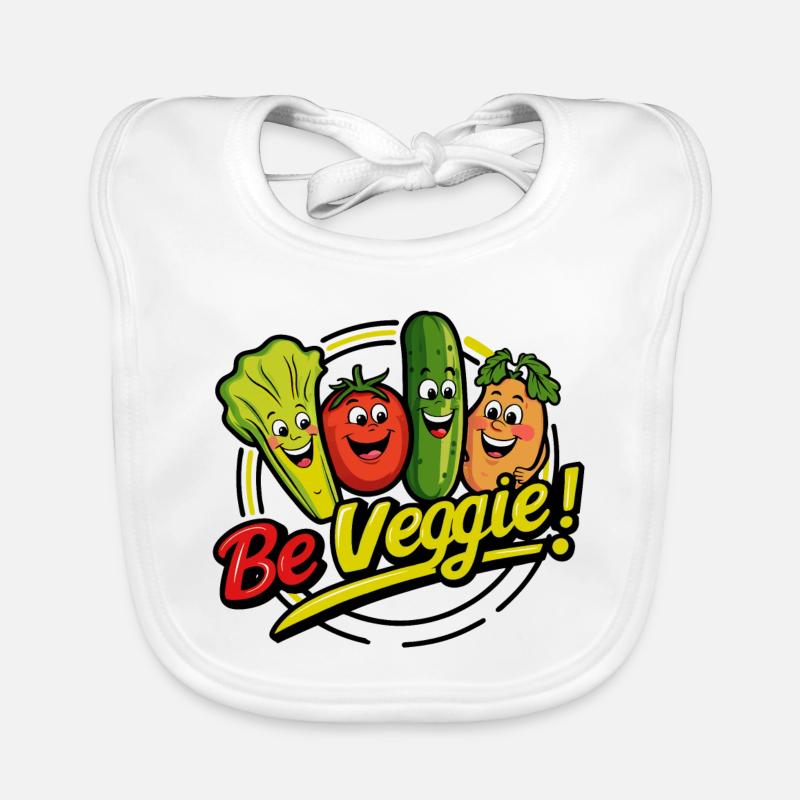 Sustainability Funny vegetables are happy for veggies Organic Baby Bibs
