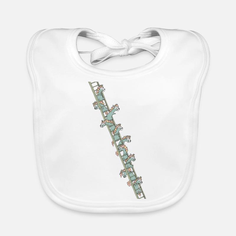 Unicorns auf einer Leiter Baby Bio-Lätzchen