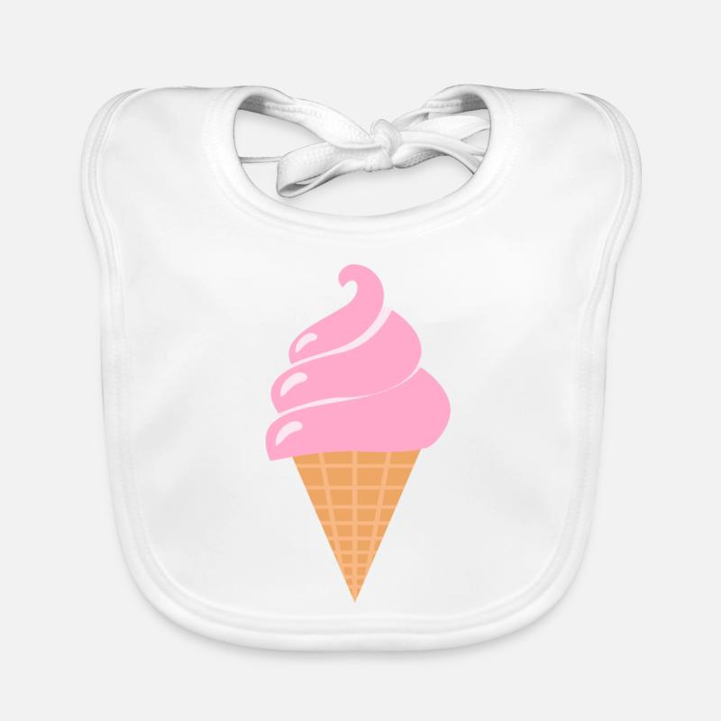 Glaces douces - Crème glacée rose d’été Bavoir bio Bébé
